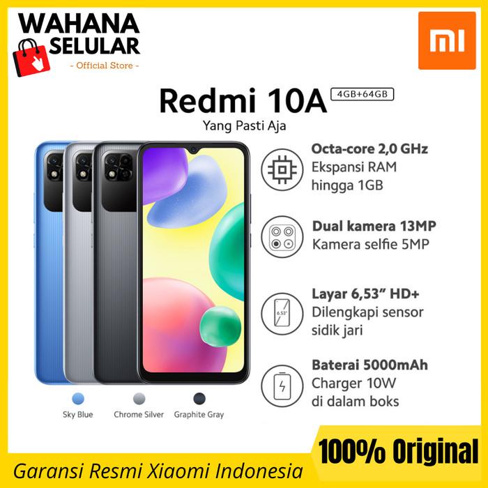 Gambar FS Xiaomi Redmi 10A 4/64 GB - Garansi Resmi - SILVER dari WAHANA SELULAR undefined Tokopedia