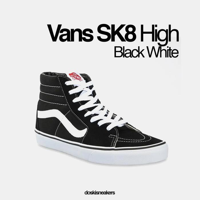 Jual FLASH SALE !!! Vans SK8 HI Classic Black White ORIGINAL 100