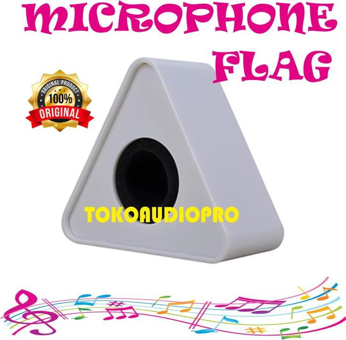 Gambar Microphone Flag / Ring Mic Reporter / Microphone Interview Triangular - Putih dari TOKOAUDIOPRO undefined Tokopedia