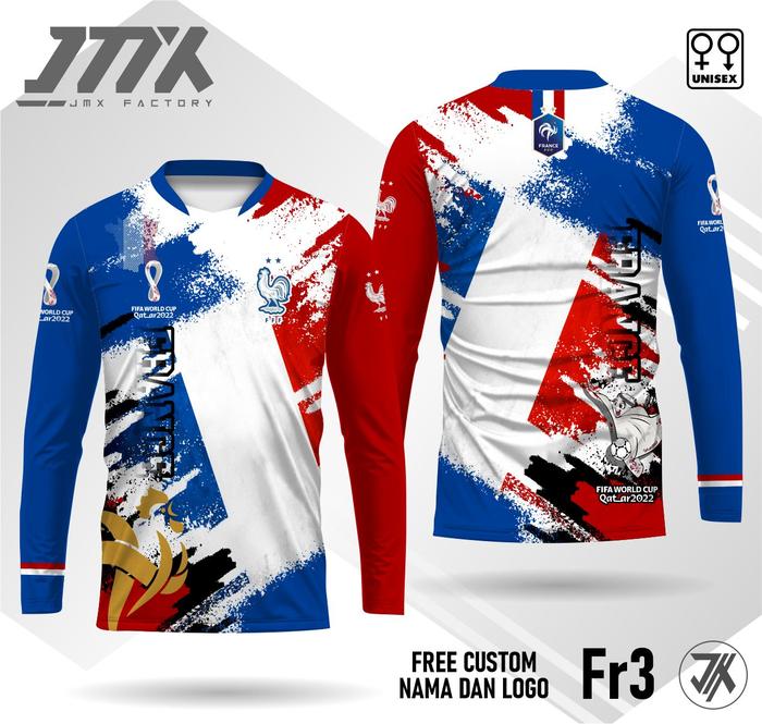 Gambar kaos jersey prancis piala dunia qatar 2022 kaos prancis lengan panjang - Biru, XS dari jmxfactory undefined Tokopedia