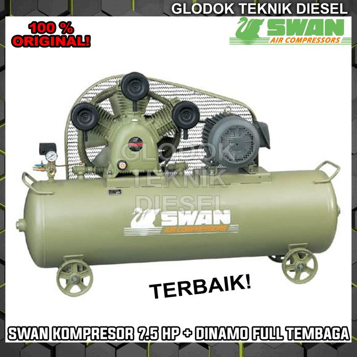 Gambar SWAN AIR COMPRESSOR 7,5 HP S SERIES SWP-307 KOMPRESOR ANGIN ORIGINAL dari Glodok Diesel undefined Tokopedia