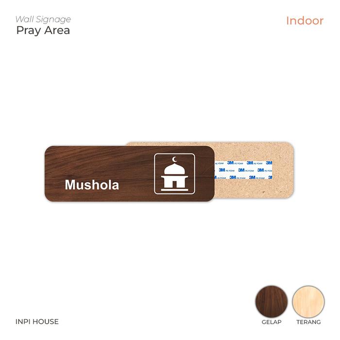 Gambar Sign Dinding Ruang Mushola Pola Kayu - INPI HOUSE - Coklat Gelap dari INPI HOUSE Official Kota Bandung Tokopedia