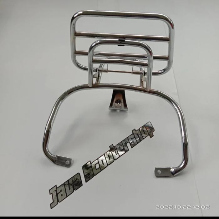 Gambar back rack motor listrik uwinfly T3 terbaru - silver crom dari Scootershop Bandung undefined Tokopedia