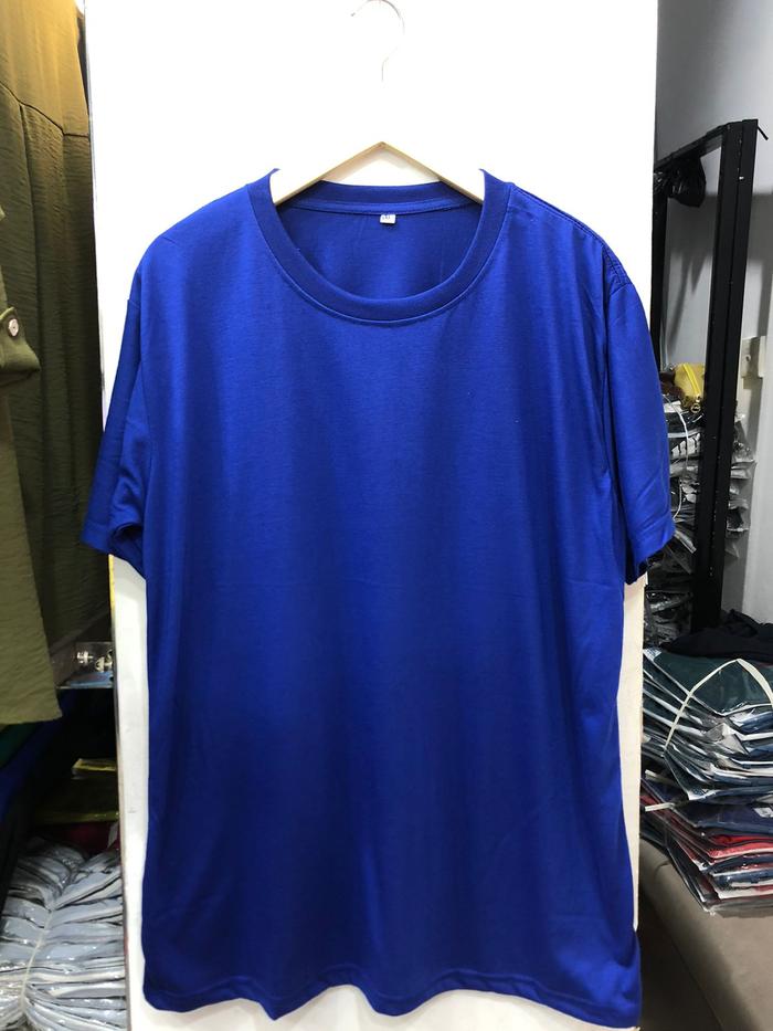 Gambar Baju Kaos Lengan Pendek Polos Warna Biru BCA Bahan Katun - Biru BCA, M dari kaosseato undefined Tokopedia