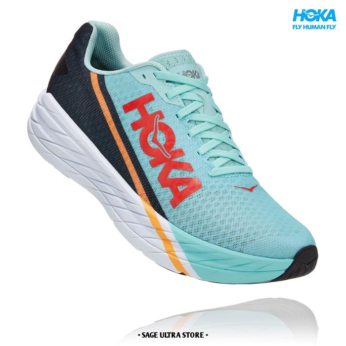 Gambar Sepatu Lari Running Hoka Rocket X Racing Carbon Plate Original - Blue - Eggshell, 39.⅓ dari Sage Ultra Store undefined Tokopedia