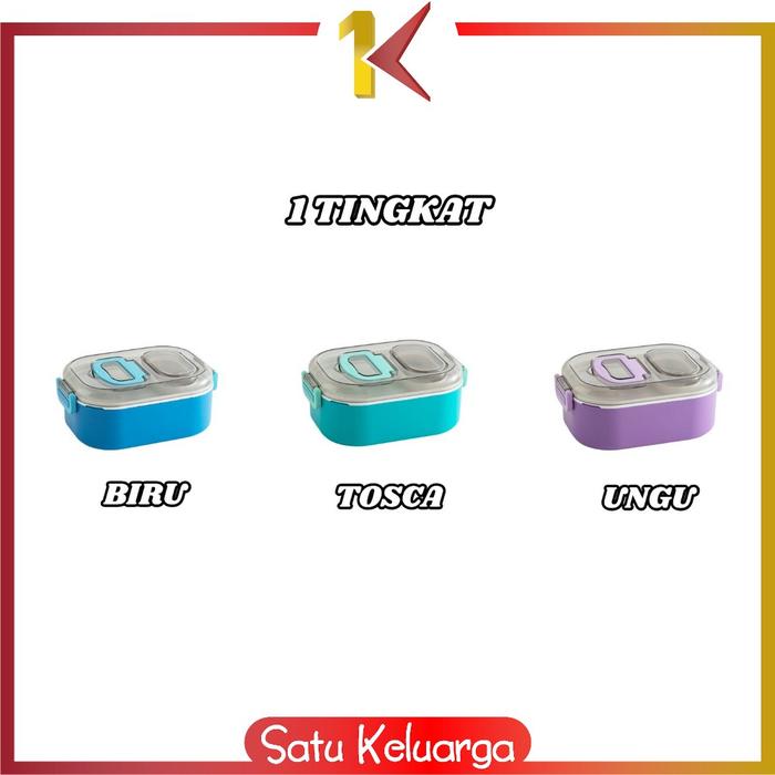 Gambar SK-C696 Tempat Makan Set 2 Tingkat Anti Tumpah / Lunch Box Susun - 1 TINGKAT, Ungu dari Satukeluarga undefined Tokopedia