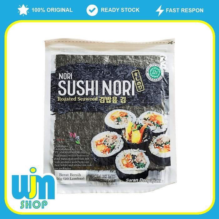 Gambar Sushi Nori Java Super Food 50 Lembar Roasted Seaweed Rumput Laut - 20 lembar dari WJM Shop undefined Tokopedia