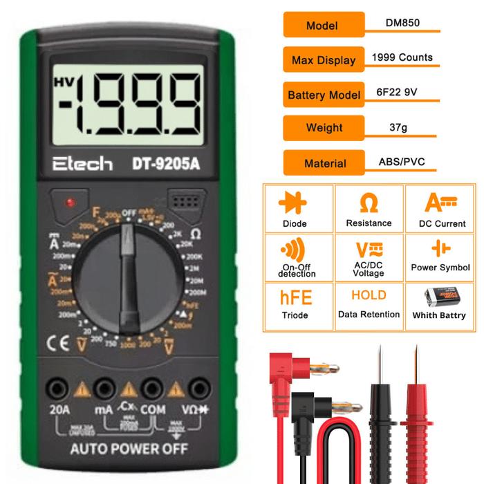 Gambar DIgital Multimeter Multitester Alat Pengukur Arus Listrik Serbaguna - Biru dari GlobalTech_NEW undefined Tokopedia