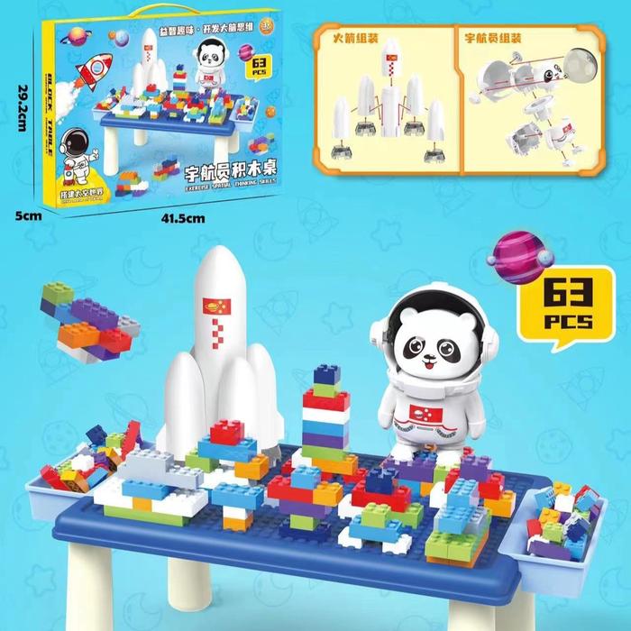 Gambar Mainan Edukasi Anak Meja Blocks / Bricks / Meja Bermain Blocks Duplo - Biru dari Olive Tree Indonesia undefined Tokopedia