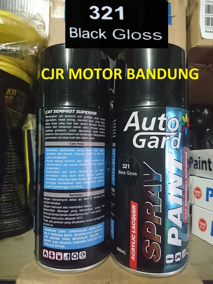 Gambar CAT SEMPROT Warna Hitam Black GLOSSY 321 AUTO GARD 300mL Cat Acrylic dari CJR MOTOR BANDUNG undefined Tokopedia