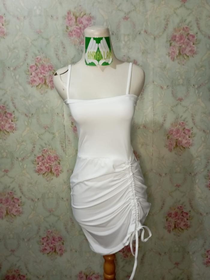 Gambar dress bodycon kerut tanktop Mini Dress Sexi Ruffle serut wanita korea - Putih dari ARANA GROSIR undefined Tokopedia