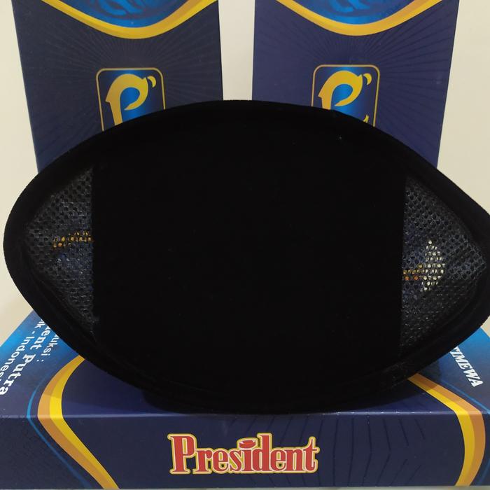 Gambar Songkok Peci President AC original 100% kopiah polos hitam peci - Hitam Tinggi 10, 5 dari Rodhiyah Collection undefined Tokopedia