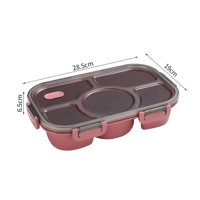 Gambar Launch Box Tempat Kotak Bekal Makan Anak Plastik 1400ml Bento Box - Merah dari ARR Store Indonesia undefined Tokopedia