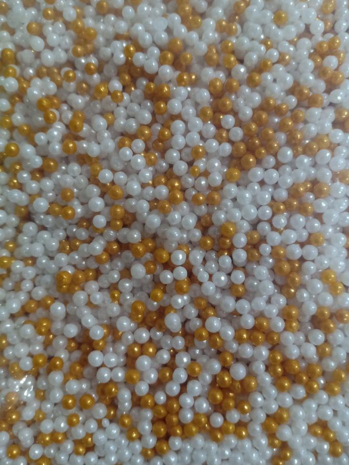 Gambar SPRINKLE KUE TRIMIT / SPRINKLE MUTIARA MIX SIZE KEMASAN 30 GRAM - Trimit Pth Gold dari CV KENDI ATK undefined Tokopedia