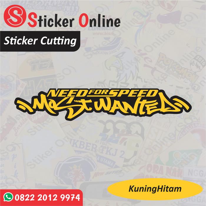 Gambar Stiker Need For Speed Most Wanted | Sticker Cutting Motor Mobil Kaca - Kuning, 20cm x 3.6cm dari Sticker Online SO undefined Tokopedia
