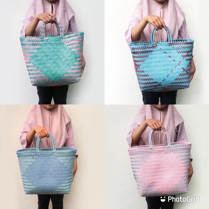 Gambar Tas Anyaman Plastik / Tas Belanja Anyaman Plastik - XL dari CRacket undefined Tokopedia