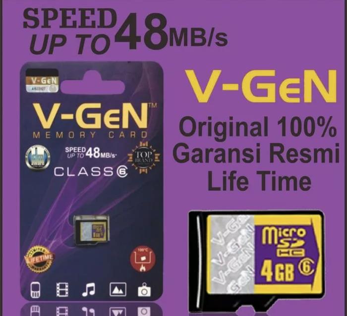 Gambar Memory Card V-GEN Micro SD Vgen Original 4GB 8GB 16GB 32GB Class 6 - 4GB Class6 dari Bima Accessories undefined Tokopedia