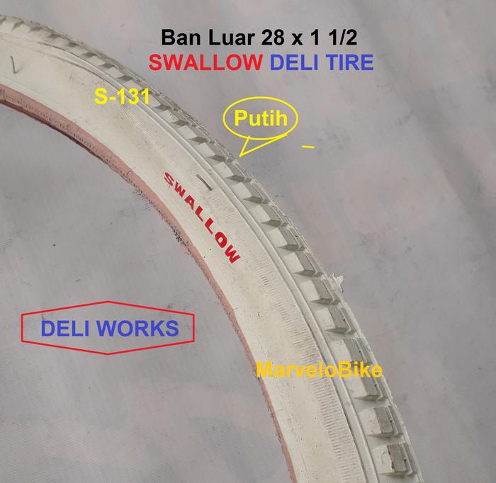 Gambar Ban Luar Sepeda Ontel 28 x 1 1/2 Swallow Coklat & Putih - Putih dari MarveloBike undefined Tokopedia