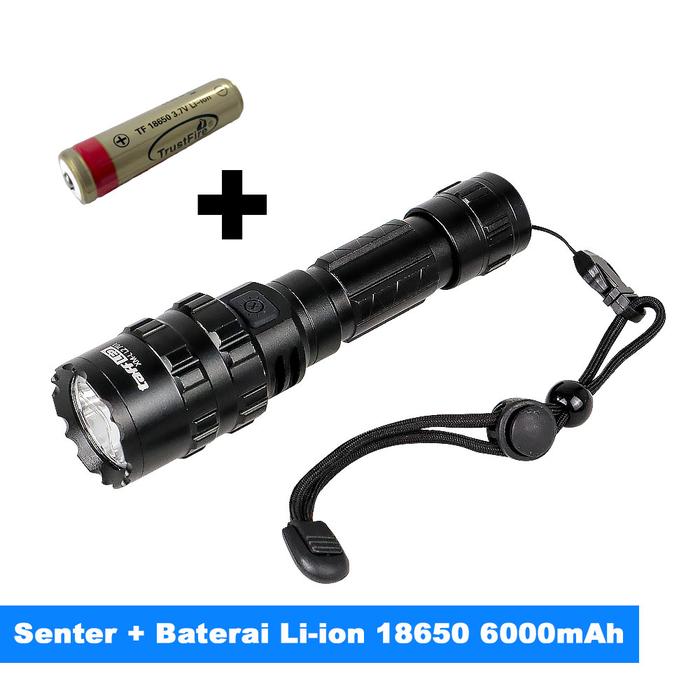 Gambar Senter LED Torch Hunting Cree XM-L L2 65000 Lumens - TaffLED 701 - Senter+Baterai dari Devro undefined Tokopedia