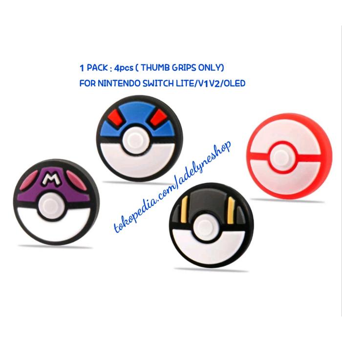 Gambar Thumb Grips Pokemon Nintendo Switch V1V2/Lite/OLED - POKEBALL dari Avereashop undefined Tokopedia