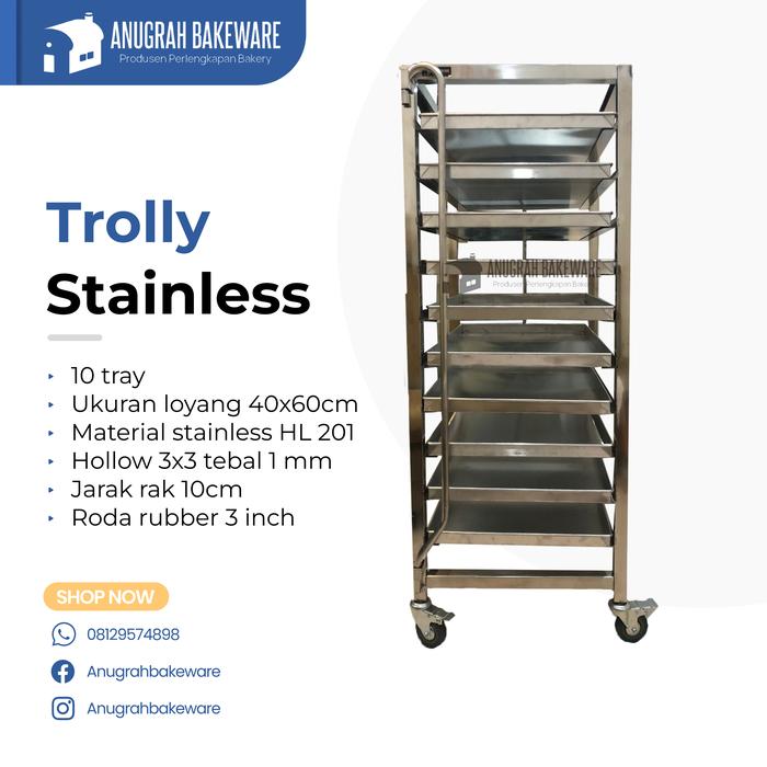 Jual rak trolly stainless 10 tray - Kab. Bogor - anugrah bakeware ...
