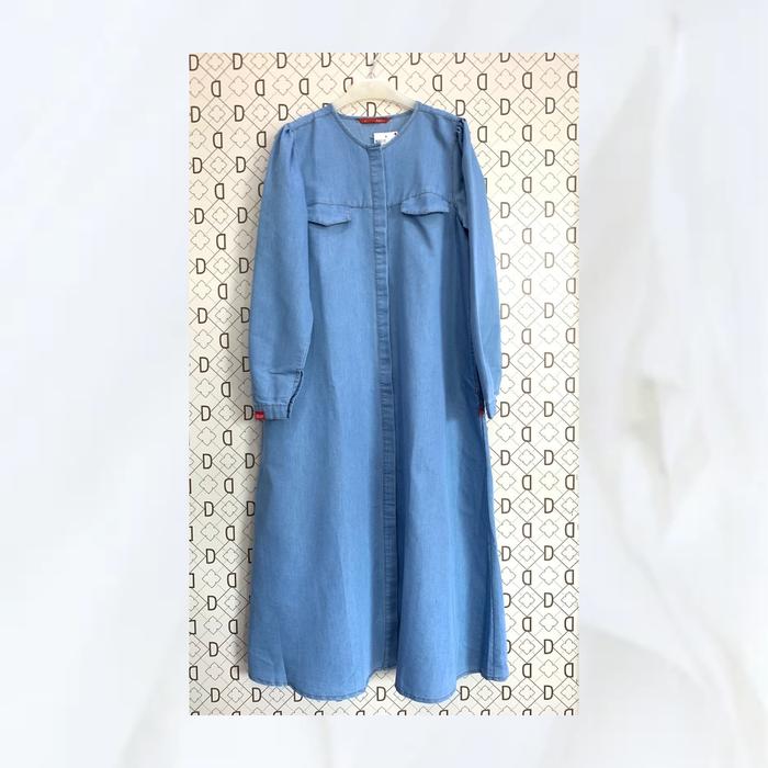 Gambar Dauky Fashion M Dress Katun Denim / Midi Dress - 2, M dari ShoppeHijab undefined Tokopedia