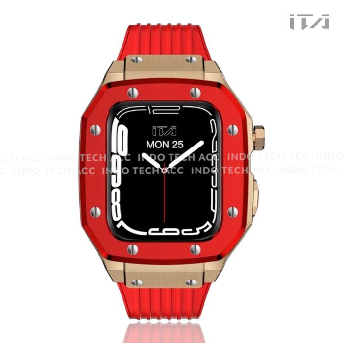 Gambar Apple Watch Series 8 7 6 SE 5 4 Strap + Case AP RACING SPORT 45/44mm - Rose Gold Red, 45 MM dari Indo Tech Acc undefined Tokopedia