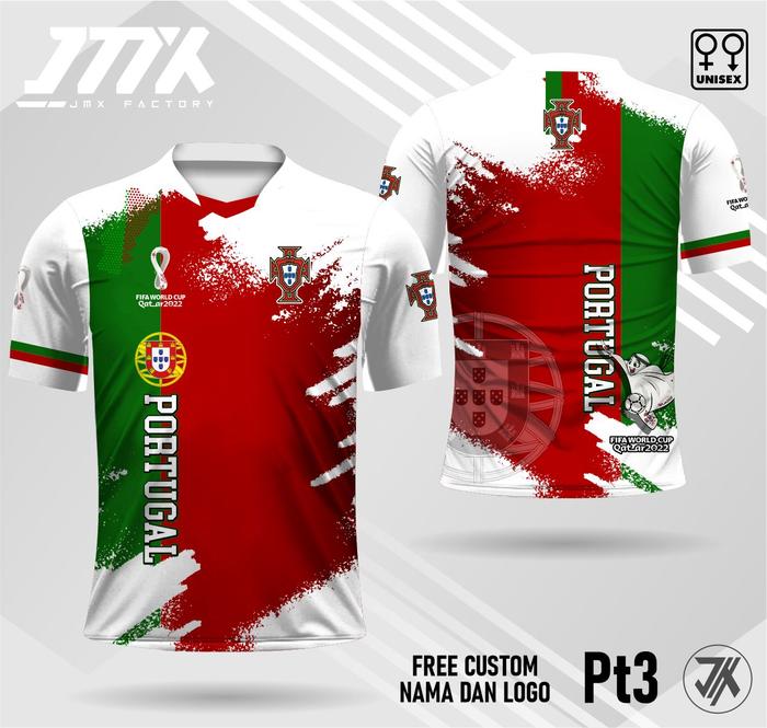 Gambar jersey kaos portugal piala dunia qatar 2022 lengan pendek - Putih, XS dari jmxfactory undefined Tokopedia