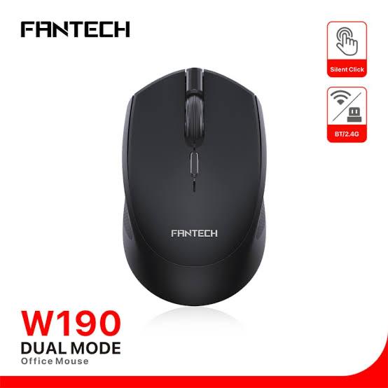 Gambar Fantech W190 Dual Mode Connection Wireless + Bluetooth Office Mouse Baterai Computer - Hitam dari Click & Go Tokopedia undefined Tokopedia
