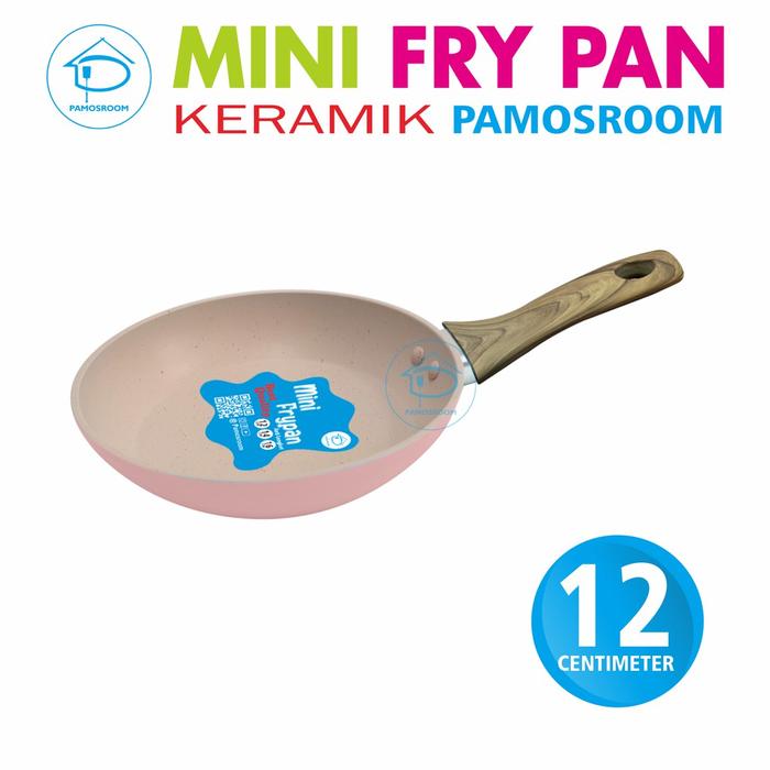 Gambar Pamosroom New Mini Frypan 14cm Anti Lengket Mini Wok Pan Teflon Marble - 12PinkKayuNonID dari pamosroom undefined Tokopedia