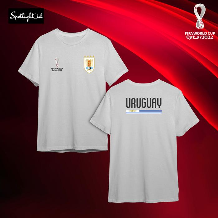 Gambar SPOTLIGHT_ID - BAJU KAOS PIALA DUNIA 2022 FIFA WORLD CUP KAOS JERSEY 2 - URUGUAY PUTIH, S dari Spotlightid undefined Tokopedia