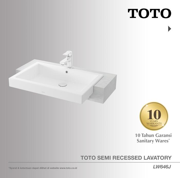 Gambar TOTO Semi Recessed Lavatory / Wastafel LW646J - COMPLETE SET dari TOTO Indonesia undefined Tokopedia