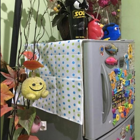 Gambar Cover Penutup Kulkas / Taplak Penutup kulkas / Storage Pouch Bag - Biru Hijau dari Bigvo undefined Tokopedia
