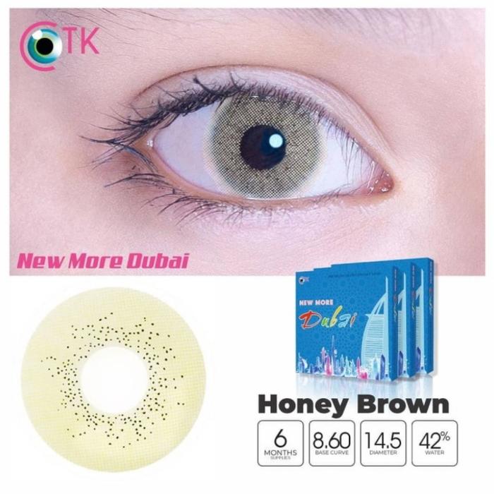 Gambar New More Dubai Softlens Warna Ukuran Minus -0.50-2.75 - Honey Brown, -2.50 dari Radjasoftlens undefined Tokopedia