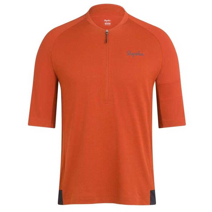 Gambar Rapha Men's Explore Zip Neck Technical T-Shirt - Brick/BII, S dari Sepeda Kita Online Store Tokopedia undefined Tokopedia