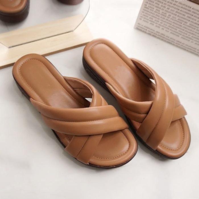 Gambar Sandal sendal wanita wedges terbaru murah empuk 5cm - Tan, 37 dari RIZHANCOLLECTION undefined Tokopedia