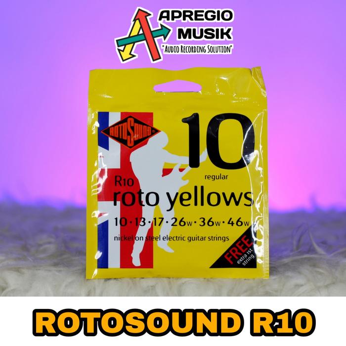 Gambar ROTOSOUND R9 R10 RH9 RH10 ROTOS Senar Gitar Elektrik Roto Sound ORIGINAL UK - Roto Yellow R10 dari APREGIO MUSIK_NEW undefined Tokopedia