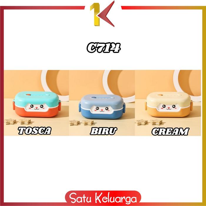 Gambar SK-C714 Kotak Bento Lunch Box Karakter Kartun / Kotak Makan Siang Anak - C714, BIRU dari Satukeluarga undefined Tokopedia
