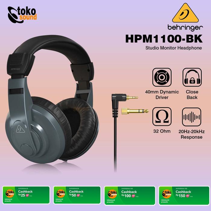 Gambar Behringer HPM1100 HPM 1100 - Multi Purpose Monitoring Headphones - Grey dari Tokosound Proaudio undefined Tokopedia