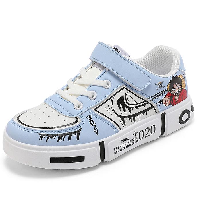 Gambar Anime One Piece Monkey D Luffy Sepatu Sneakers Anak Laki Laki Lari - Biru, 31 dari Prelesty_Real undefined Tokopedia