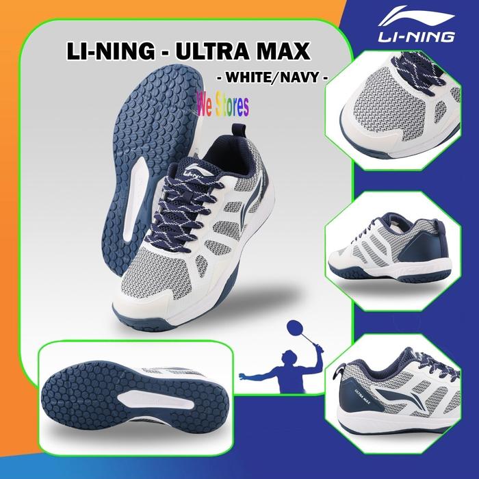 Gambar LINING Ultra Max Sepatu Bulutangkis Badminton Shoes - White Navy, 39 dari We Store OS undefined Tokopedia
