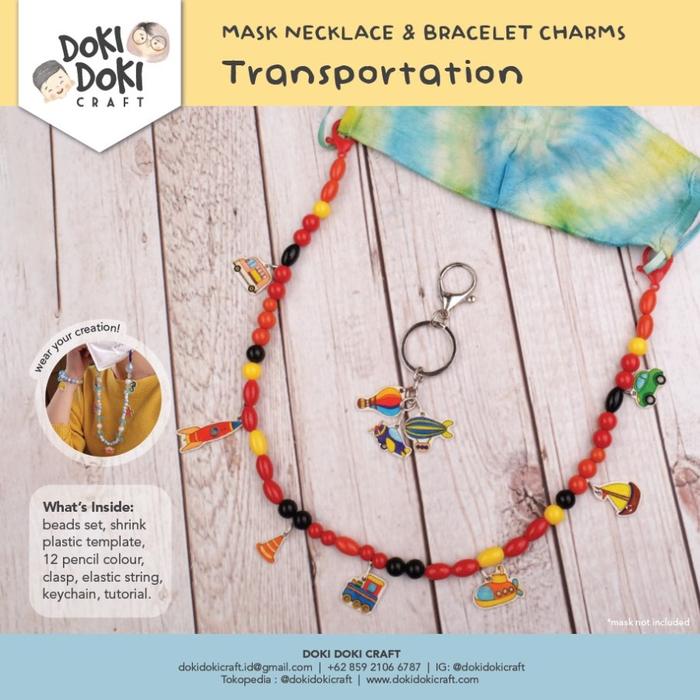 Gambar Mask Chain & Keychain Charms Doki Doki Craft DIY Shrink Plastic Beads - Transportation dari Doki Doki Craft undefined Tokopedia