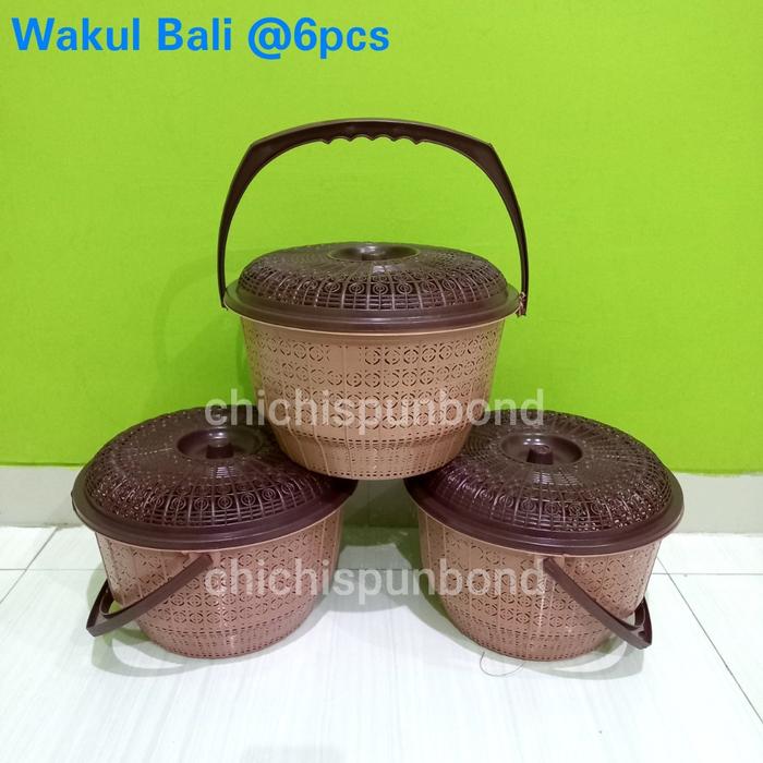 Gambar 6PCS Wakul Bali coklat wakul serbaguna wakul nasi wakul tutup plastik - WKL Bali 6pcs dari Chichi Spunbond undefined Tokopedia