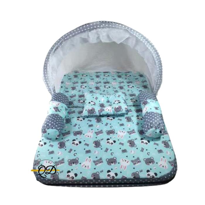 Gambar Kasur Lipat Kelambu Bayi - Rabbit Toska dari Qhude undefined Tokopedia