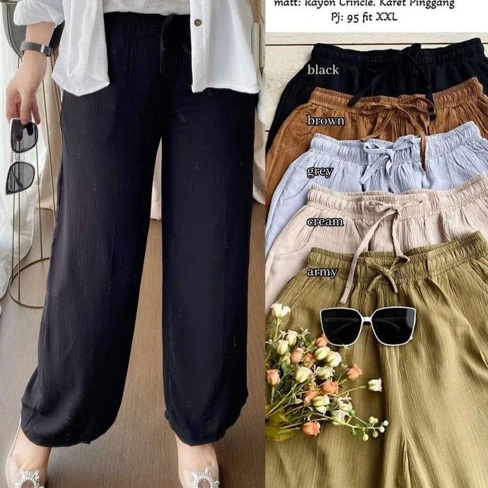 Gambar Fashion Muslim, Fashion Wanita, Celana Wanita, Celana Kulot, Lona Pant - Hitam dari SERBA Rp 35.000 undefined Tokopedia