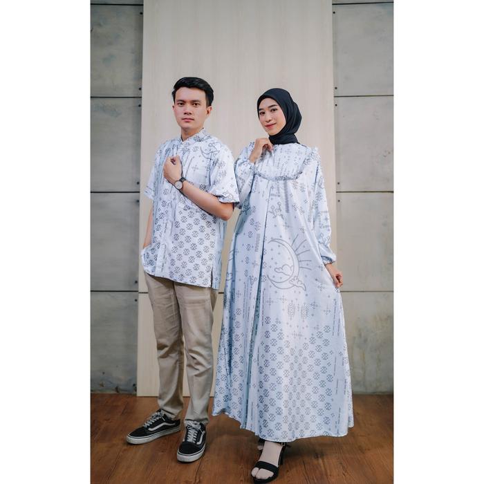 Gambar Baju Couple Pasangan Suami Istri Raya Busana Family Set Muslim - silver dari wanmuf undefined Tokopedia