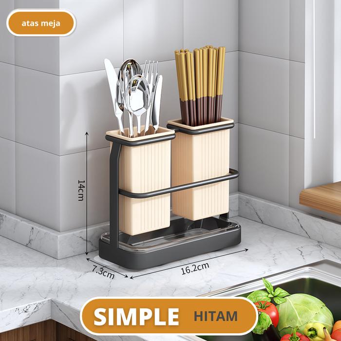 Gambar Starlight Rak Sendok Portable Rak Pisau Organizer Rak Dapur HRM150 - 152 Hitam dari Starlight undefined Tokopedia