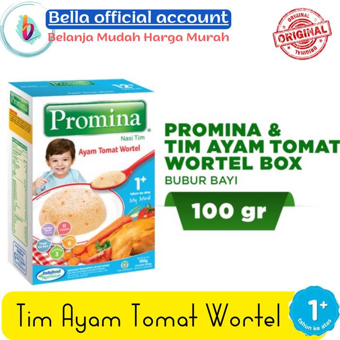 Gambar Promina 1+ Nasi Tim Ayam Tomat Wortel 100 gr dari Bella shop TNG undefined Tokopedia