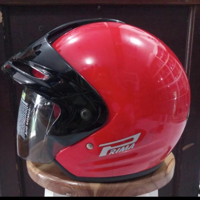 Gambar helm hiu prima lx solid - Merah, All Size dari rubyh undefined Tokopedia