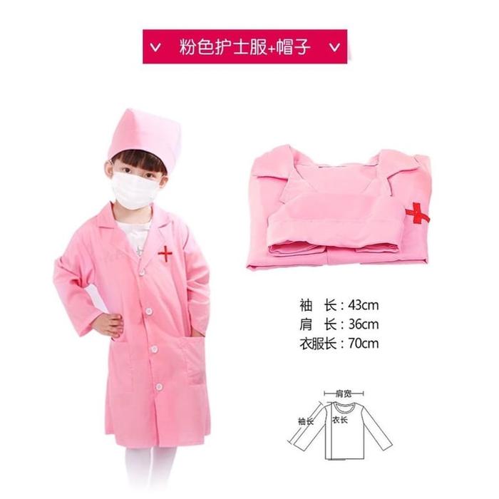 Gambar Occupation Costume for Kids / Kostum Profesi Anak / Pretend Play - Nurse dari Totti Play undefined Tokopedia